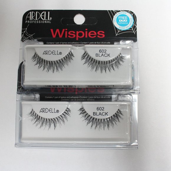 2 Sets New Ardell Professional False Eyelashes Wispies Number 602 Black - Picture 3 of 6